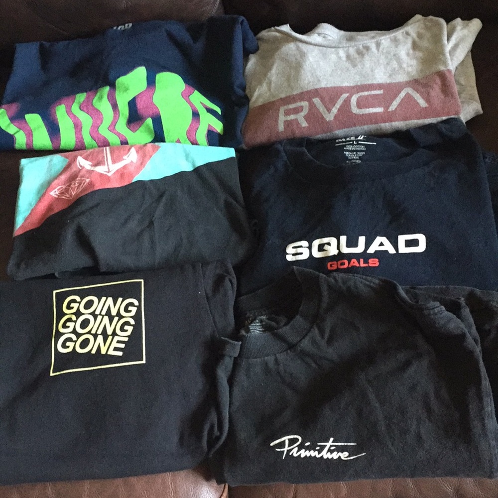 SIX LARGE SKATE SHIRTS - DIAMOND PRIMITIVE EMPYRE